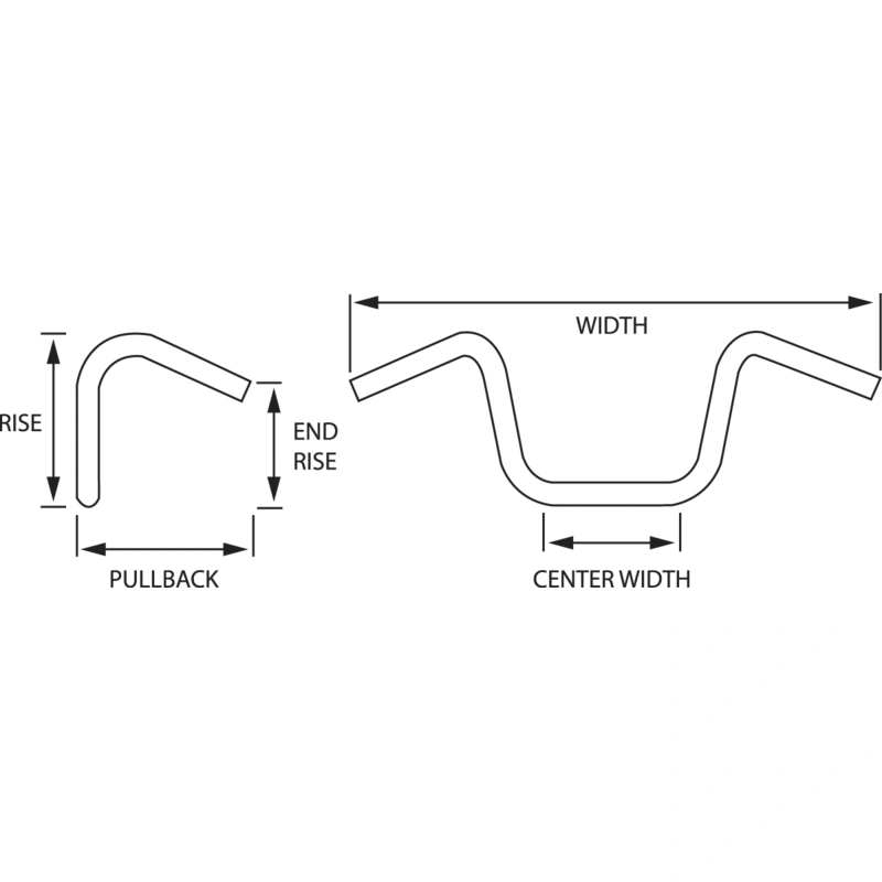 DRAG SPECIALTIES 10″ Ape Hanger Handlebar – TBW – Black 0601-1214