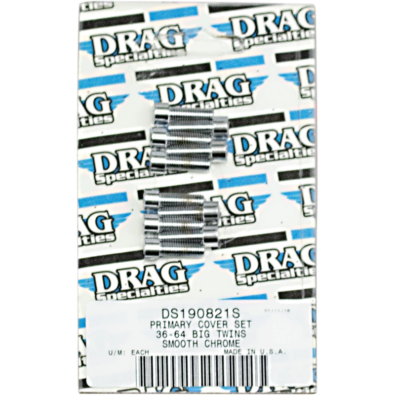 DRAG SPECIALTIES Chrome Primary Cover Smooth Socket-Head Bolt Kit – 10 Pack