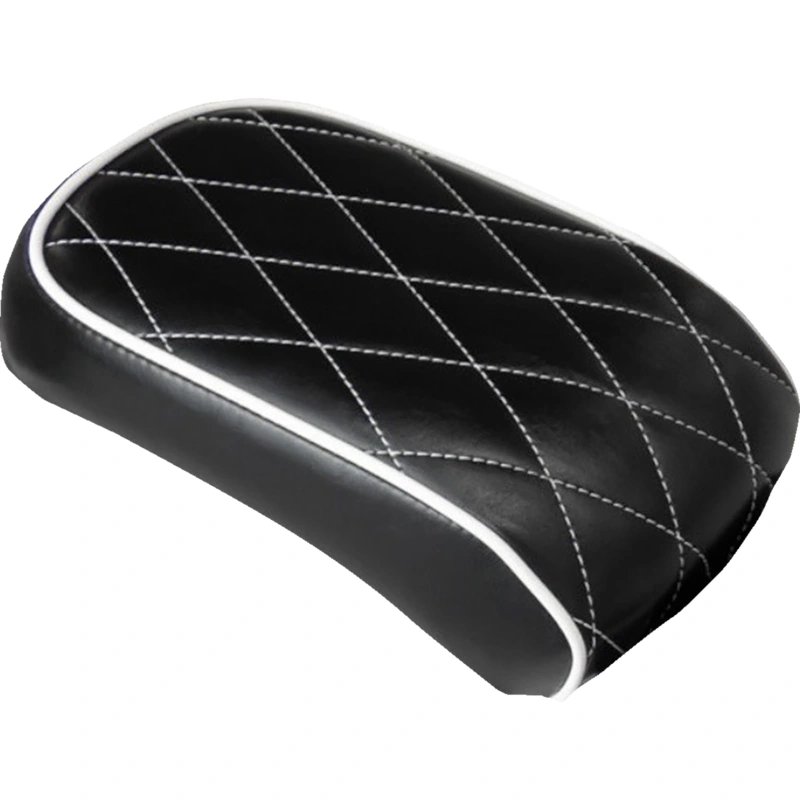 LE PERA Bare Bones Pillion Pad – Diamond – Black w/ White Stitch – ’08-’17 SOFTAIL