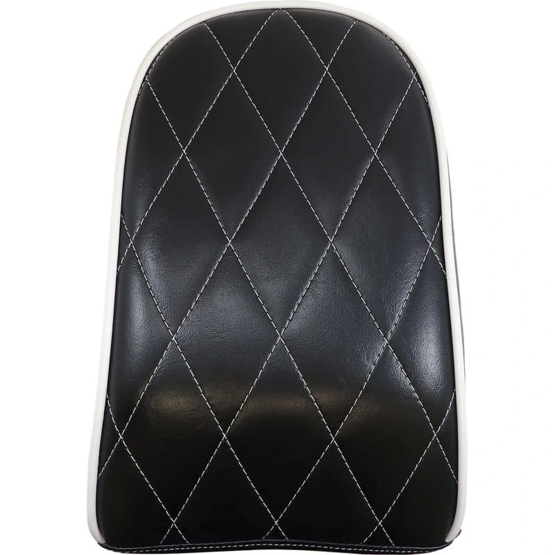 LE PERA Bare Bones Pillion Pad – Diamond – Black w/ White Stitch – ’18-’22 SOFTAIL